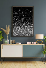 "Dazzling Shimmer: Silver Glitter Canvas Wall Art "