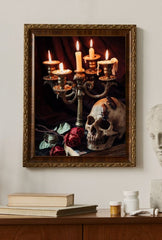 "Memento Mori Canvas Art: Gothic Still Life"