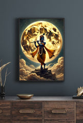 Moonlit Krishna: Divine Melody Canvas Art