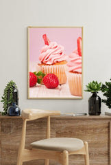 Sweet Strawberry Cupcake Canvas Art