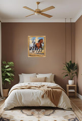 "Royal Blue Floral Canvas Art: Elegant Botanical Decor for Your Home"