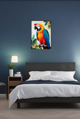 Tropical Serenade: Parrot Canvas Wall Art