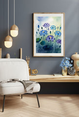 Serene Bloom: Watercolor Lotus Canvas Art