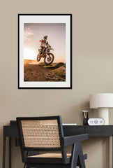 Sunset Leap: Dirt Bike Canvas Art