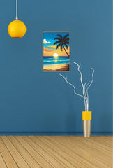 Tropical Sunset: Beach Canvas Wall Art