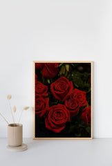 Velvet Red Rose Canvas: Timeless Elegance for Your Home