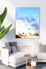 Raindrop Reflections Canvas: Serene Wall Art for Tranquil Spaces