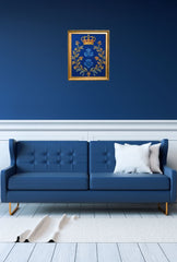 "Royal Blue Floral Canvas Art: Elegant Botanical Decor for Your Home"