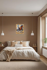 "Royal Blue Floral Canvas Art: Elegant Botanical Decor for Your Home"