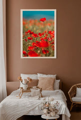 Crimson Bloom Canvas: Vibrant Red Flower Wall Art