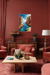 Azure Coast: Mediterranean Canvas Wall Art for Sun-Kissed Decor