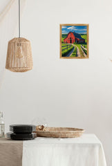 Rustic Red Barn Canvas: Farmhouse Charm for Your Walls
