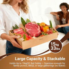 5PK Extra Large Disposable Cardboard Pastry Boxes with Lids, Charcuterie Boxes 17.5"x13.5"x3.5"