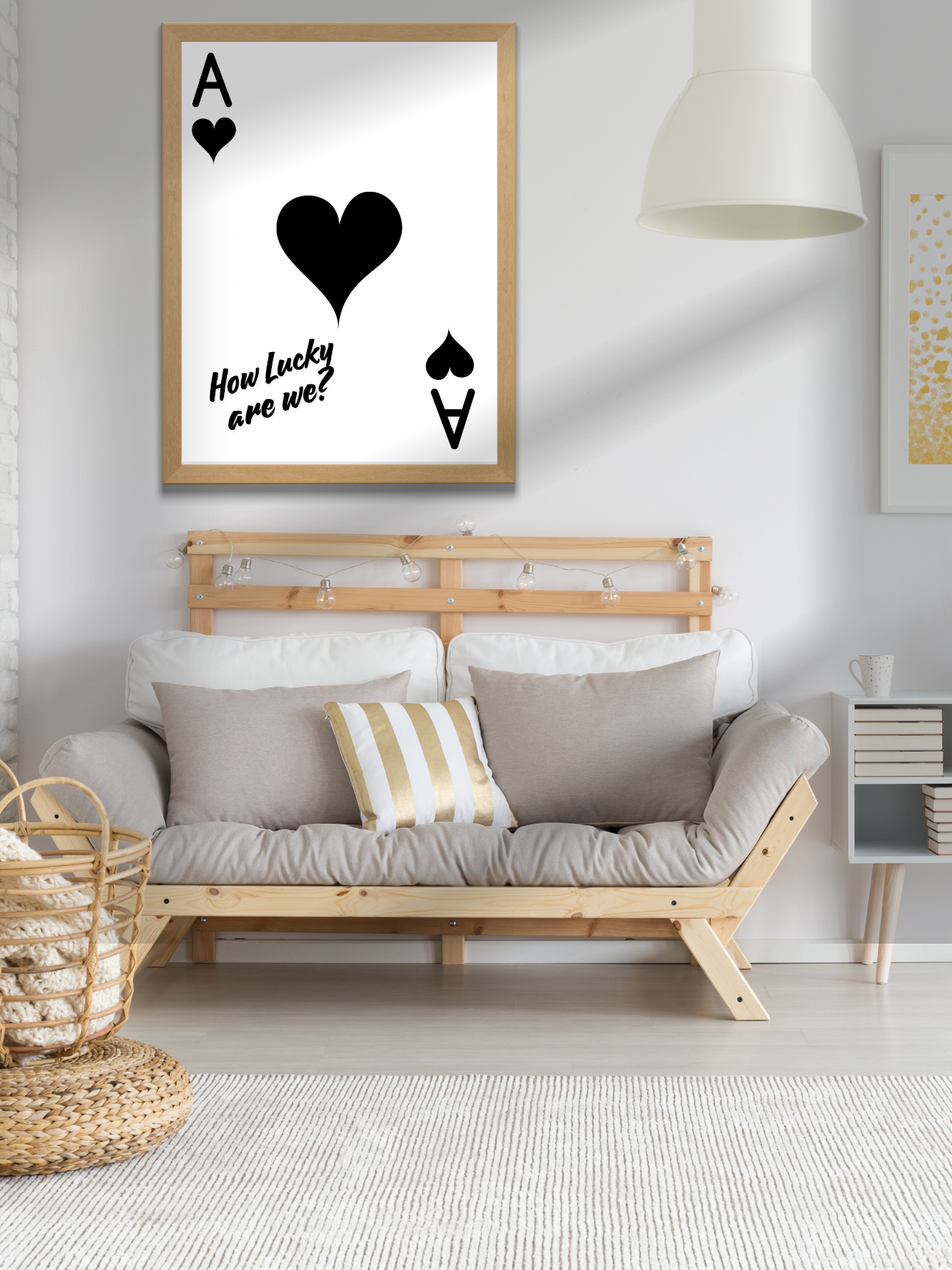 How Lucky are We Print | Ace of Hearts Poster | Bedroom Poster | Hallway Wall Art | Living Room Print | New Home Gift | Paper Anniversary