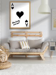 How Lucky are We Print | Ace of Hearts Poster | Bedroom Poster | Hallway Wall Art | Living Room Print | New Home Gift | Paper Anniversary