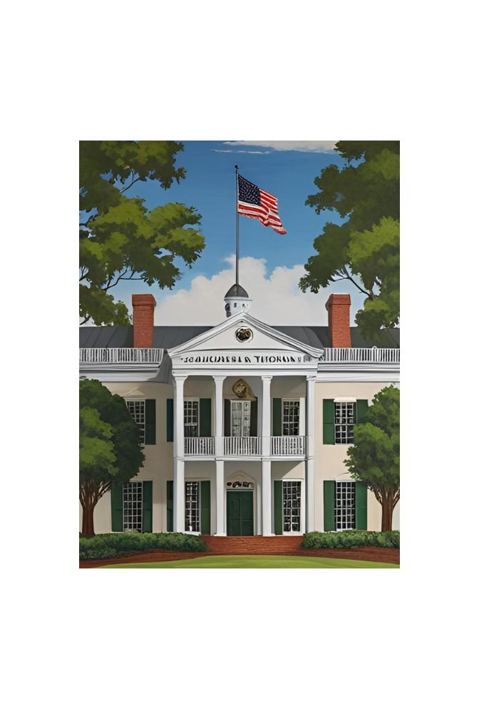 Augusta's Grandeur: Clubhouse Canvas Art
