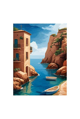 Azure Coast: Mediterranean Canvas Wall Art for Sun-Kissed Decor