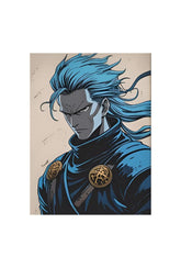 Azure Fury: Warrior Canvas Wall Art