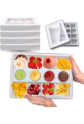 Ganfaner 10-Pack 8-Compartment Picnic Catering Boxes with Lids