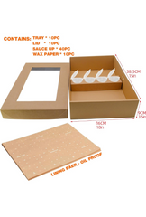 Ganfaner 10-Pack Large Catering Trays with Lids and Cup Insert