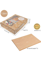 Ganfaner 12-Pack 24pt Brown Grease-Proof Pastry Catering Boxes with Window and Lids