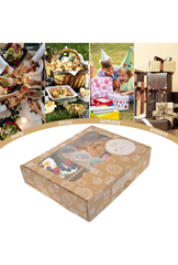Ganfaner 12-Pack 24pt Brown Grease-Proof Pastry Catering Boxes with Window and Lids