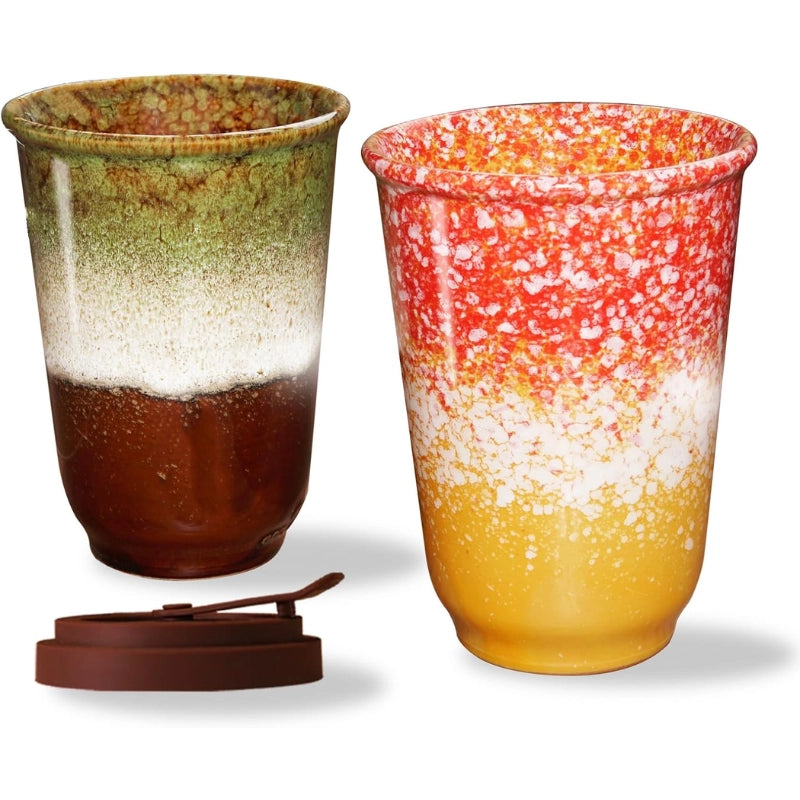 Ganfaner 13oz Five-element Ceramic Travel Coffee Mug Set 1