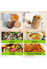 Ganfaner 50-Pack 47oz Disposable Leakproof Microwave-Safe Paper Bowls with Lids