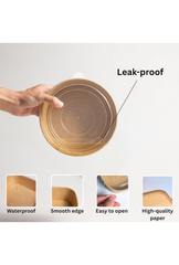 Ganfaner 50-Pack 47oz Disposable Leakproof Microwave-Safe Paper Bowls with Lids