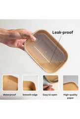 Ganfaner 50 Sets Disposable Kraft Paper Salad Bowls with Lids