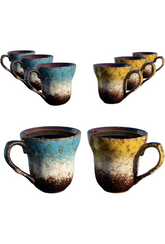 Ganfaner Ceramic Espresso Cup Set 3oz Demitasse Cups with Handles