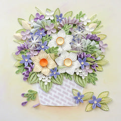 Handmade Quilling Paper flower basket for Home Decoration