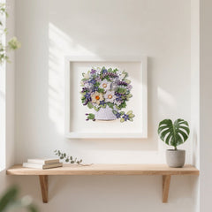 Handmade Quilling Paper flower basket for Home Decoration