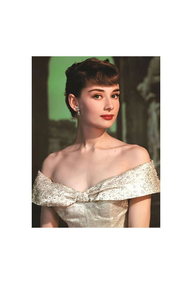 Hepburn's Glimmer: Classic Portrait Canvas Art