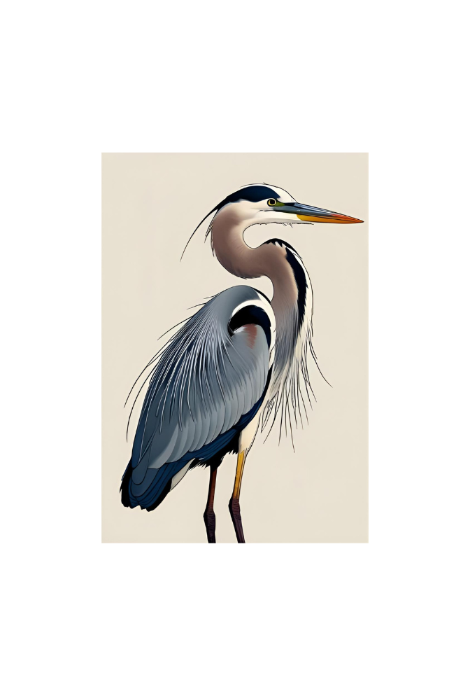 Heron Canvas Wall Art Poster