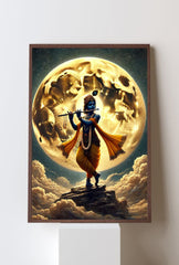 Moonlit Krishna: Divine Melody Canvas Art