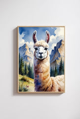 Mountain Majesty: Llama Canvas Wall Art