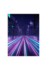 Neon Cityscape: Cyberpunk Drive Canvas Art
