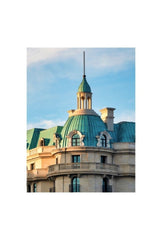 Parisian Elegance: Turquoise Dome Architectural Canvas Art
