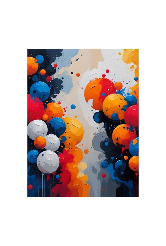 "Ross Abstract Canvas Art: Vibrant Spheres for Modern Decor"