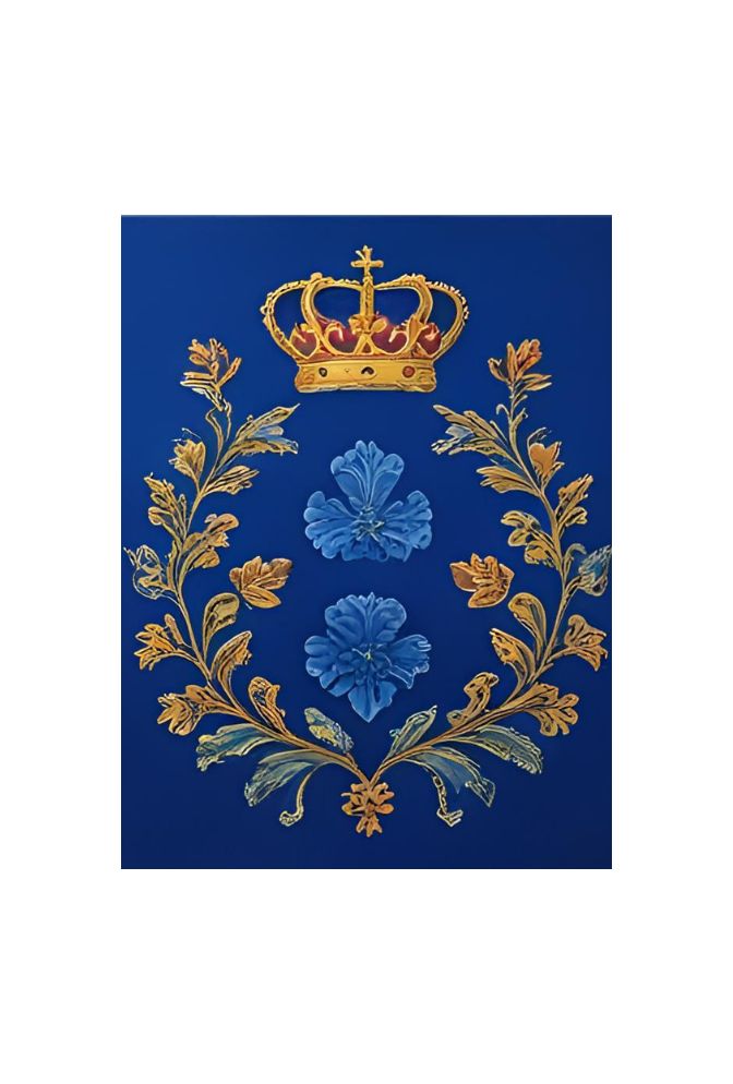 "Royal Blue Floral Canvas Art: Elegant Botanical Decor for Your Home"