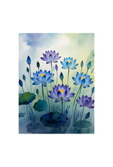 Serene Bloom: Watercolor Lotus Canvas Art