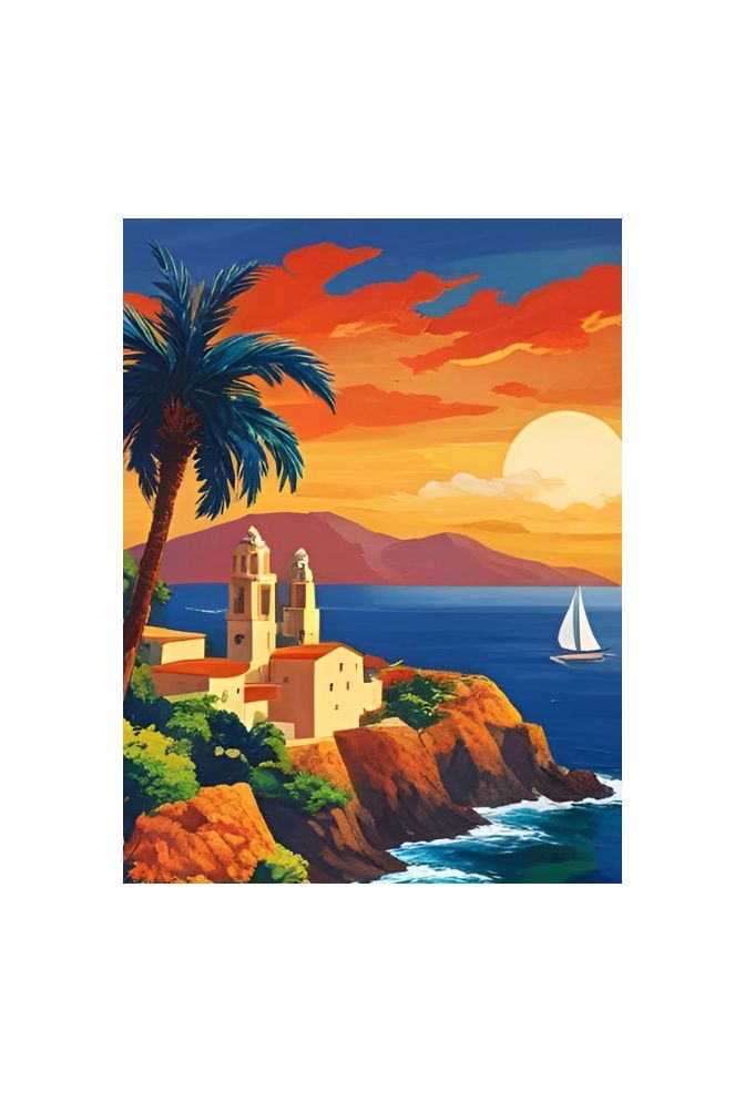 Sicilian Sunset: Coastal Canvas Art