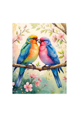Spring Serenade: Love Birds Canvas Art