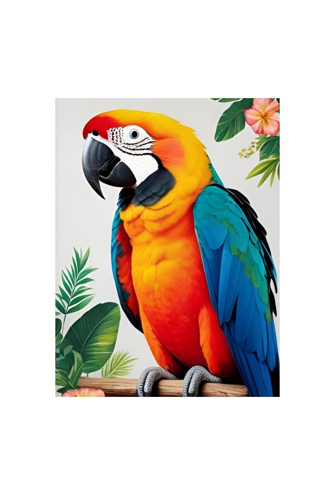 Tropical Serenade: Parrot Canvas Wall Art