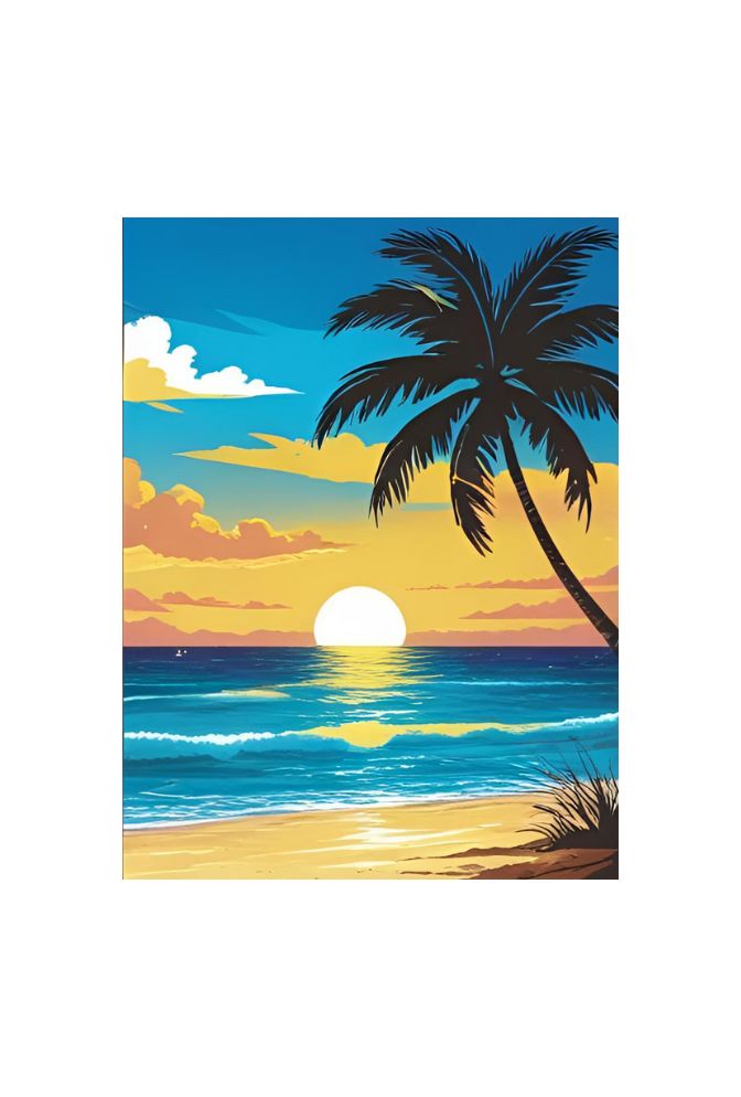 Tropical Sunset: Beach Canvas Wall Art