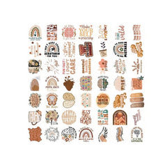 50pcs Bohemian Style Self-Motivation Stickers English Graffiti Stickers For Personalized Decoration, Guitar, Notebook Luggage Computer Motorcycle Skateboard Phone Back to School
