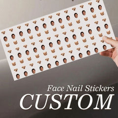 1pc Custom Face Nail Sticker Personalized Custom Photo Nail Waterproof Decals Nail Tattoo Fashionable Nail Art Custom Face Sticker DIY Nail Art Sheet Idea Gift For Christmas Unique Gift For Family Friends