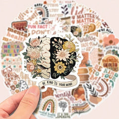 50pcs Bohemian Style Self-Motivation Stickers English Graffiti Stickers For Personalized Decoration, Guitar, Notebook Luggage Computer Motorcycle Skateboard Phone Back to School