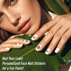 1pc Custom Face Nail Sticker Personalized Custom Photo Nail Waterproof Decals Nail Tattoo Fashionable Nail Art Custom Face Sticker DIY Nail Art Sheet Idea Gift For Christmas Unique Gift For Family Friends